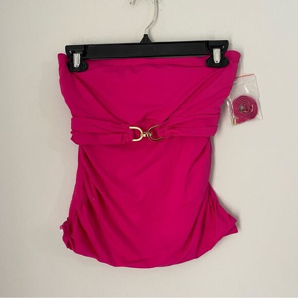 Michael Kors Women's Underwire Hardware Bandini Swim Top Tankini XS Pink - Picture 1 of 3